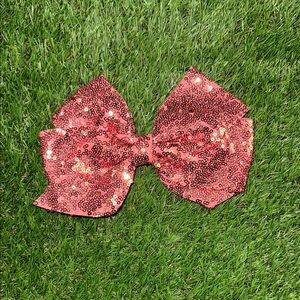 Glamorous Pink Sequin Hair Bow